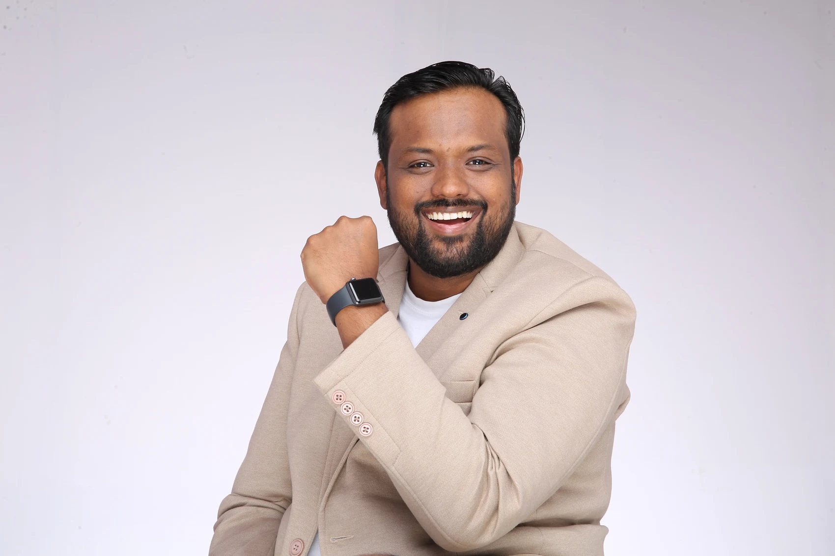 Yeshwanth Goturu in a beige jacket